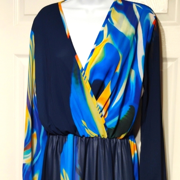 Multicolor V-Neck Maxi Dress - Picture 3 of 11